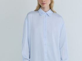 Блузка из сатина, Голубой