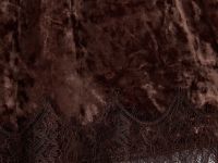 Коричневая мини-юбка из велюра с кружевом Глория Джинс
