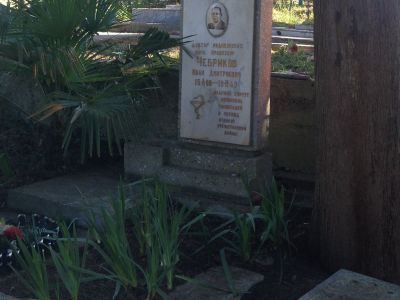 Могила И.Д. Чебрикова (1900 - 1949), профессора хирургии, доктора медицинских наук, одного из ведущих хирургов Сочинской госпитальной базы в годы Великой Отечественной войны