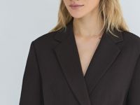 Жакет с запахом на завязках, Коричневый