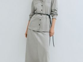 Рубашка из искусственной замши, Серый