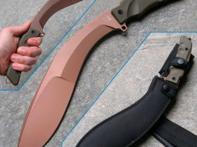 Мачете Fox Extreme Tactical Kukri, сталь N690 PVD, рукоять Forprene, зеленый