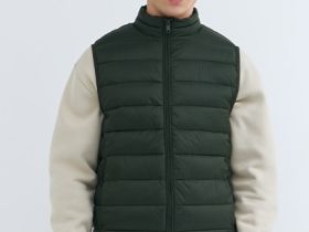 Ультралёгкий жилет с воротником-стойкой, Зеленый