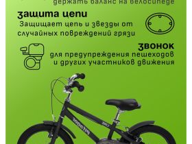 Детский велосипед Pifagor Line 16, год 2023, цвет Черный