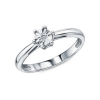 Серебряное кольцо с бриллиантом