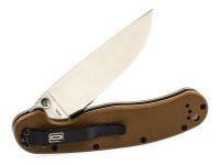 Нож складной Ontario RAT-1, сталь Aus-8, Satin, рукоять термопластик GRN, brown