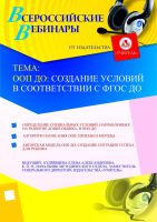 ООП ДО: создание условий в соответствии с ФГОС ДО