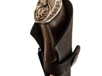 Походный нож Легионер, сталь дамаск, рукоять орех, художественное травление