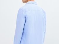 Рубашка из хлопка с накладным карманом, Голубой