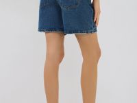 Прямые шорты со средней посадкой, Синий