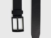 Ремень из искусственной кожи с пряжкой, Черный