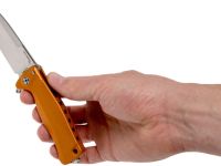 Нож складной LionSteel SR22A OS Mini, сталь Uddeholm Sleipner® Satin Finish, рукоять алюминий (Solid®), оранжевый