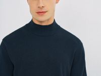 Базовый джемпер с воротником-стойкой, Синий