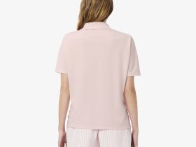 Женская рубашка-поло Lacoste из струящегося хлопка свободного кроя