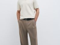 Поло текстурной вязки, Белый