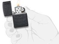 Зажигалка ZIPPO Tone on Tone Design с покрытием Black Matte, латунь/сталь, чёрная, 36x12x56 мм