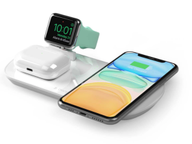 Беспроводное зарядное устройство Deppa Charging Station 3 в 1 (D-24010) для Apple Watch / iPhone/AirPods 17,5W (белый)