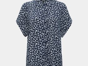 Блузка свободного силуэта с коротким рукавом