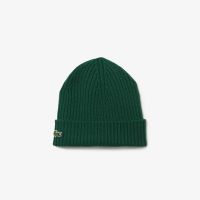 Шерстяная шапка Lacoste унисекс в рубчик