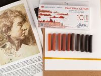 Набор сухих графических материалов "Ладога" сангина сепия ассорти цветов, 10 мелков