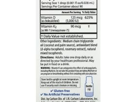 Carlson, Super Daily D3 + K2, 125 мкг (5000 МЕ) и 90 мкг, 90 вегетарианских капель, 2,54 мл (0,086 жидк. Унции)