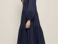 Платье из хлопка с v-образным вырезом