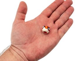 Бусина Angry bird, красная, стекло