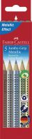 Набор карандашей цветных Faber-castell "Jumbo Grip" металлик, 5 цв в картоне