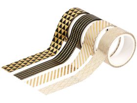 Набор клейких декоративных лент MESHU "Golden shine", 4шт