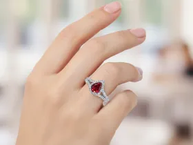 Кольцо из белого золота с и рубином э0980кц08220602_white