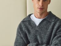 Текстурный джемпер поло, Серый