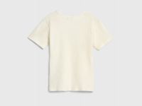 Футболка в рубчик с вышивкой для девочек, Белый