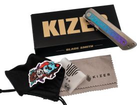 Складной нож Kizer Quoll, сталь S45VN, рукоять Titanium&Crystallized Titanium