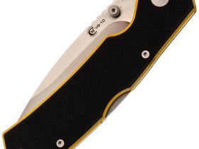 Складной нож Клык Техно, сталь VG-10, рукоять G10 черно-желтый