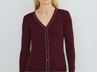 Кардиган с V-вырезом, Фиолетовый