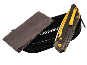 Складной нож TuoTown RT-Stinger Gold PVD, сталь T14N, рукоять Black Crystal Ti
