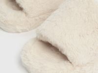 Тапочки с искусственным мехом, Бежевый
