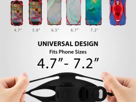 Универсальный держатель смартфона на руль Bone Bike Tie 4 4.7"- 7.2" (красный)