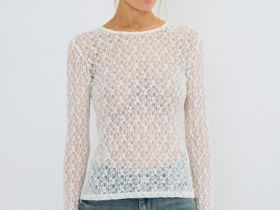 Лонгслив из кружева, Белый