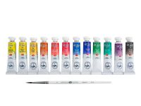 Набор акварели "Белые Ночи" 12 шт*10 мл + кисть, деревянная коробка, синяя