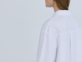 Свободная рубашка из хлопка, Белый