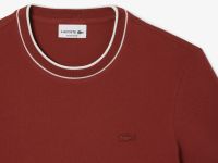 Мужская Футболка Lacoste с воротником в полоску из эластичного хлопка