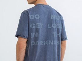 Футболка с текстовым принтом, Синий