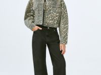 Прямые джинсы с принтом для девочек, Серый