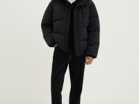 Пуховик с воротником-стойкой