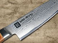 Кухонный нож шеф Shimomura Сантоку 170 мм, сталь VG-10 Damascus, рукоять дерево