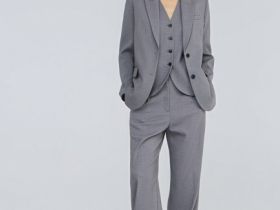 Однобортный жакет, Серый