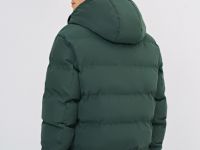 Утеплённая куртка с капюшоном и бесшовной стёжкой, Зеленый