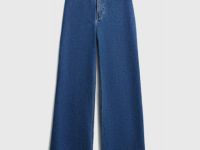 Широкие джинсы с высокой посадкой, Синий