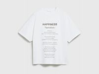 Футболка оверсайз с принтом, Белый